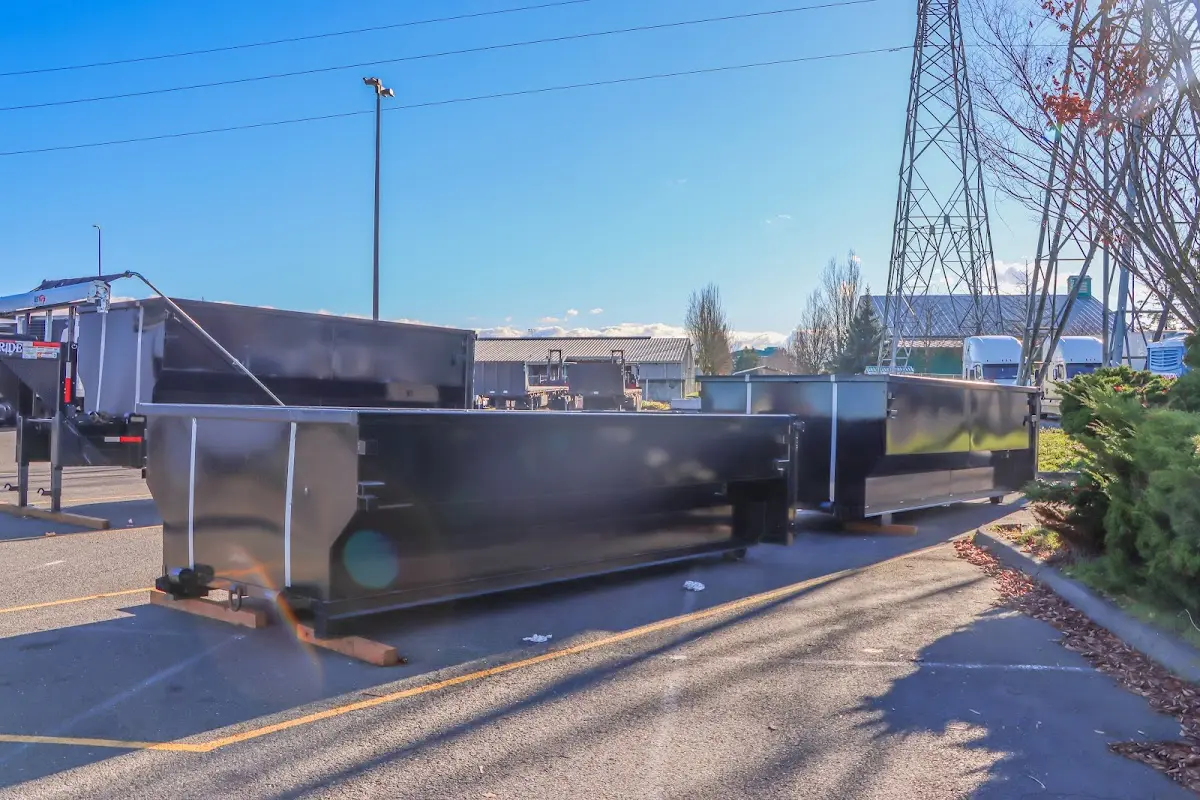 Roll-off dumpster ready for waste disposal at job site for Construction Dumpster Rental in Martinez